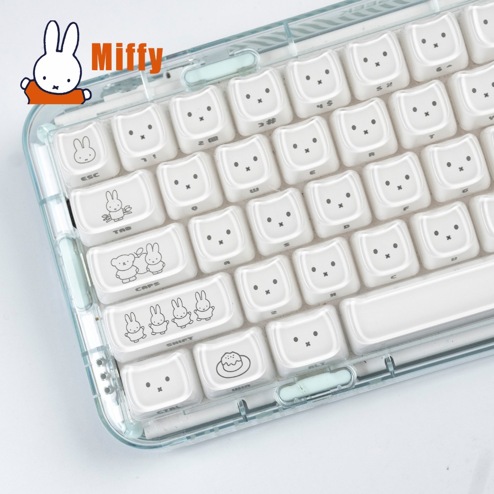 Gaming Keyboard Nearby - Kawaii Miffy Tastenkappen Niedliche Hasen-Tastenkappen für