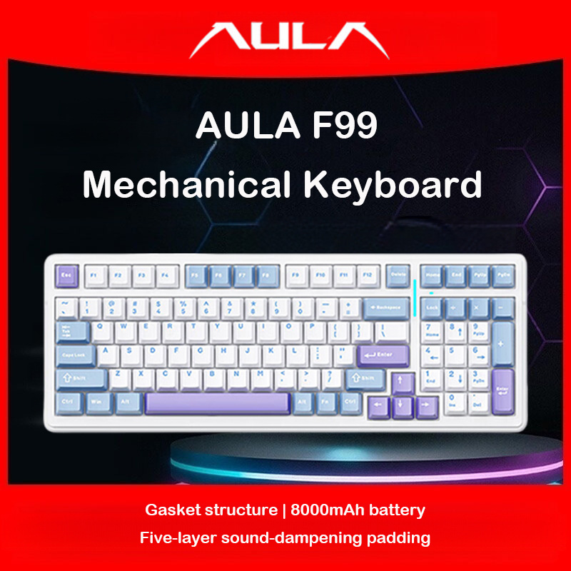 Gaming Keyboard Hot Swappable - AULA F99 Mechanische Tastatur, Dreifachmodus, 2,4G,