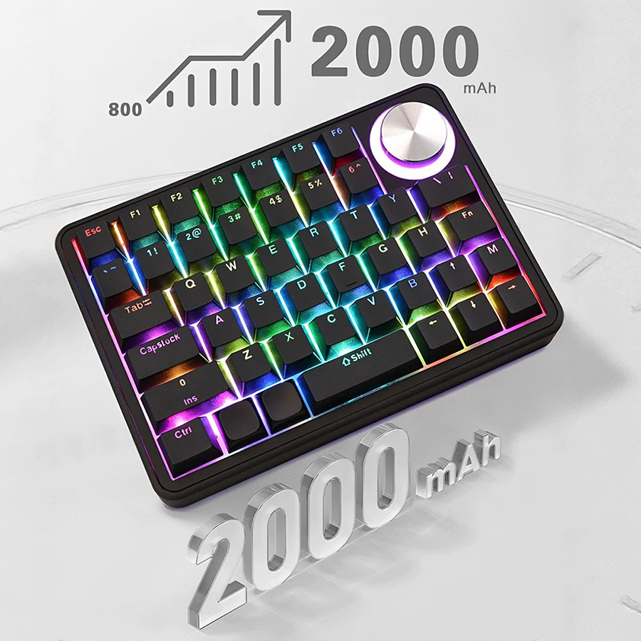 Gaming Keyboard Mini - Kabellose Makro-Tastatur 3 Modi BT/2.4G 45