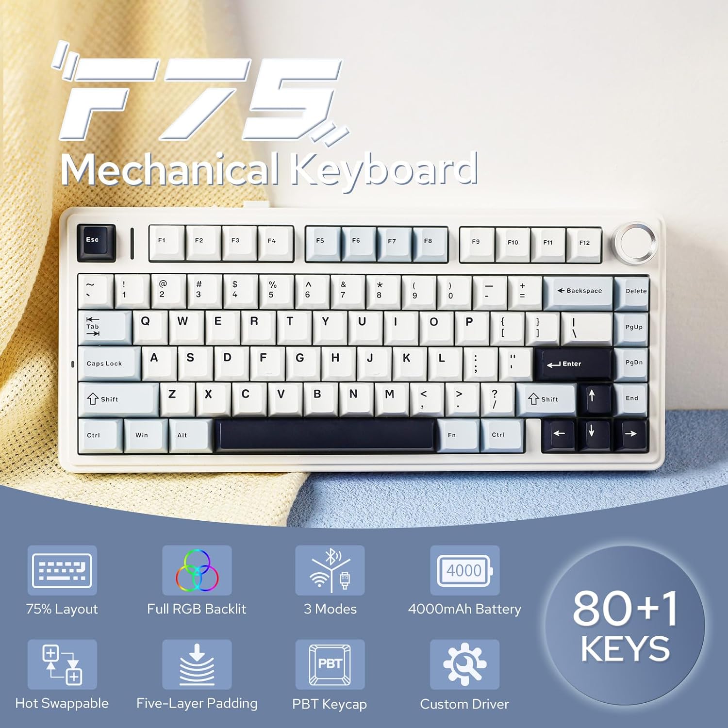 Aula F75 Mechanische Tastatur  – Gaming Keyboard Hot Swappable Bewertung und Preis