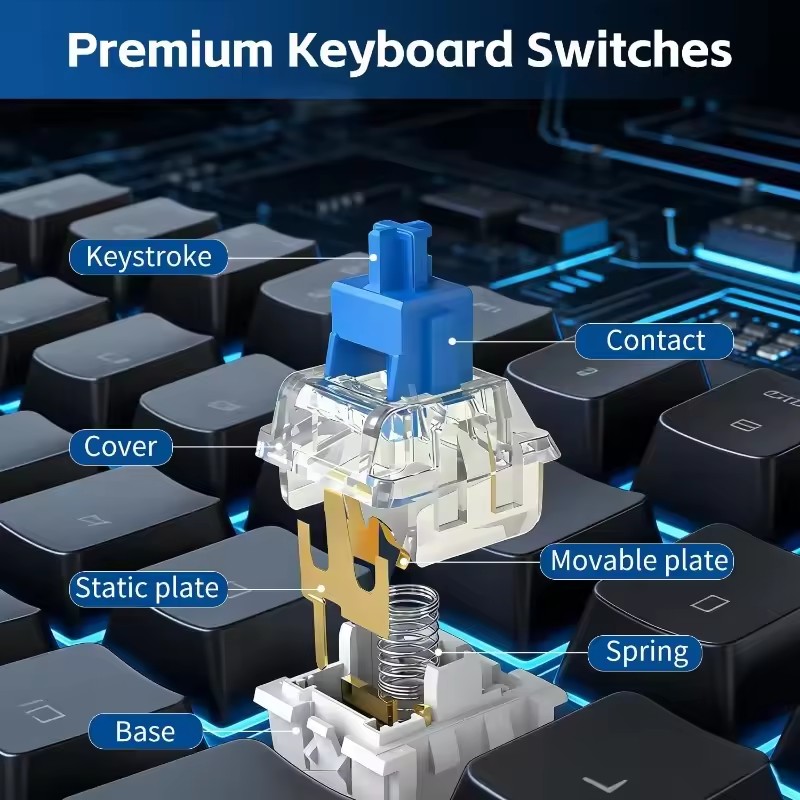 Ersatzschalter, 3-polig, dünne – Keyboard Gaming Blue Switch Bewertung und Preis