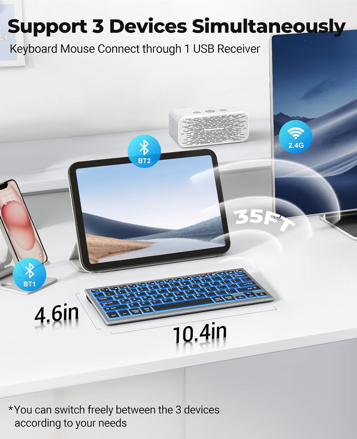 JOMAA Bluetooth-Funktastatur m – Gaming Keyboard Mini Bewertung und Preis